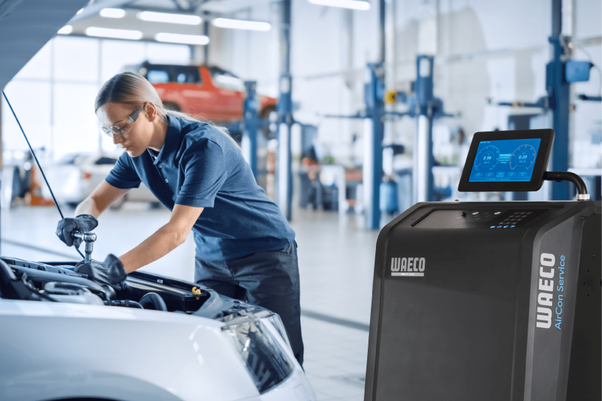 female mechanic working with asc7