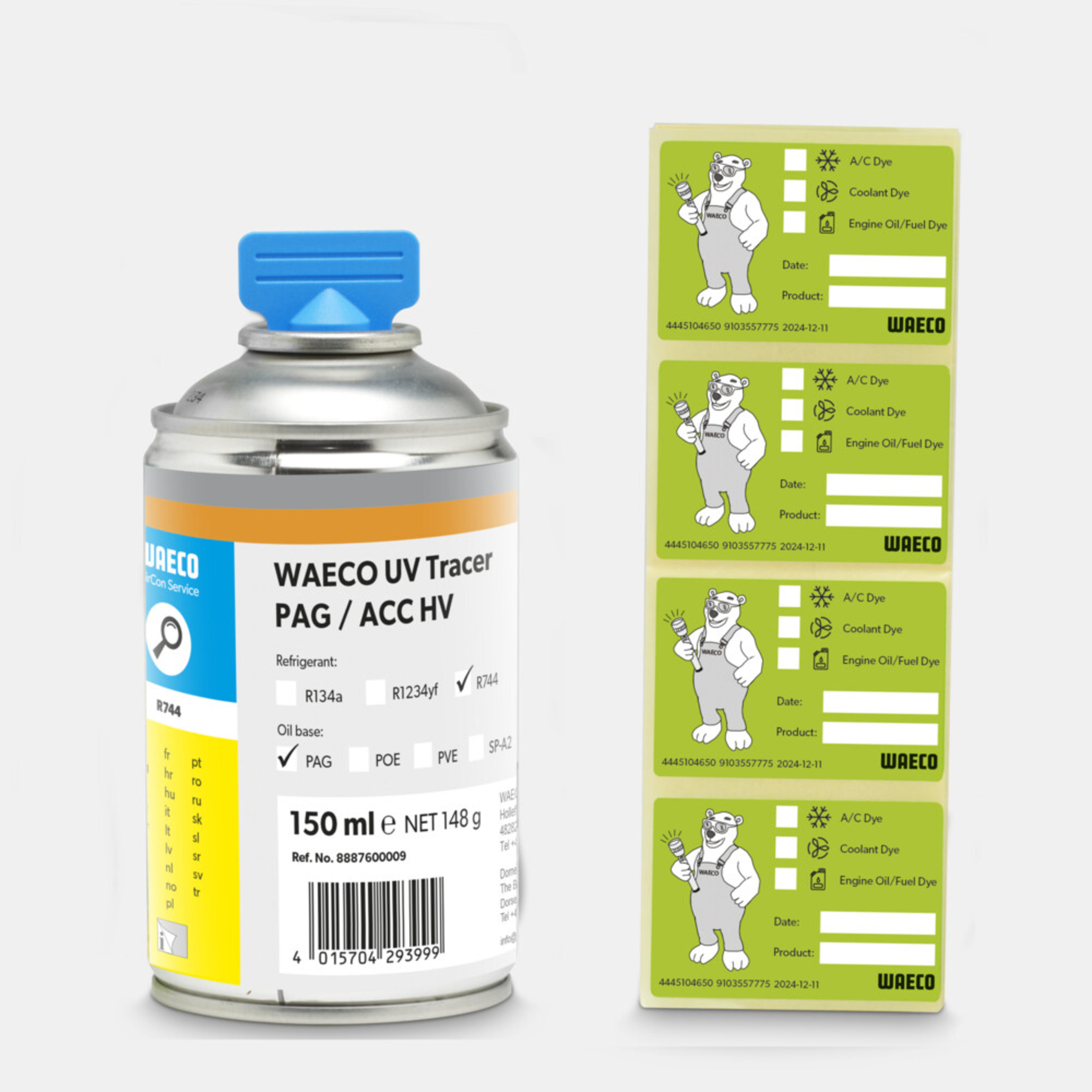 WAECO Tracer UV R744 - Tracer UV-Färbemittel, PAG-Öl-basiert, für R744, Profi-Ölsystem, 150 ml