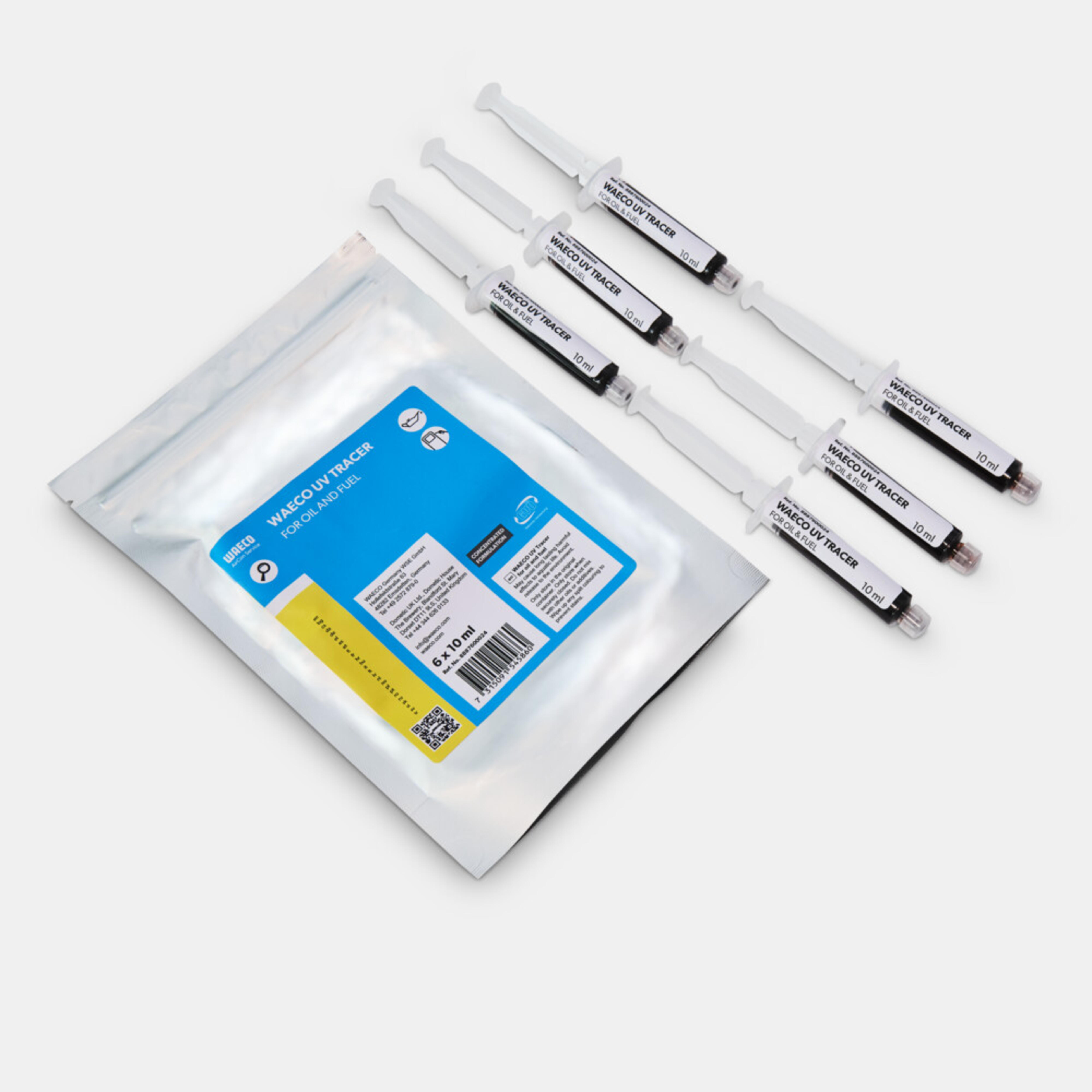 WAECO Tracer UV - Tracer UV-fargestoff for olje og brensel, 6 sprøyter á 10 ml