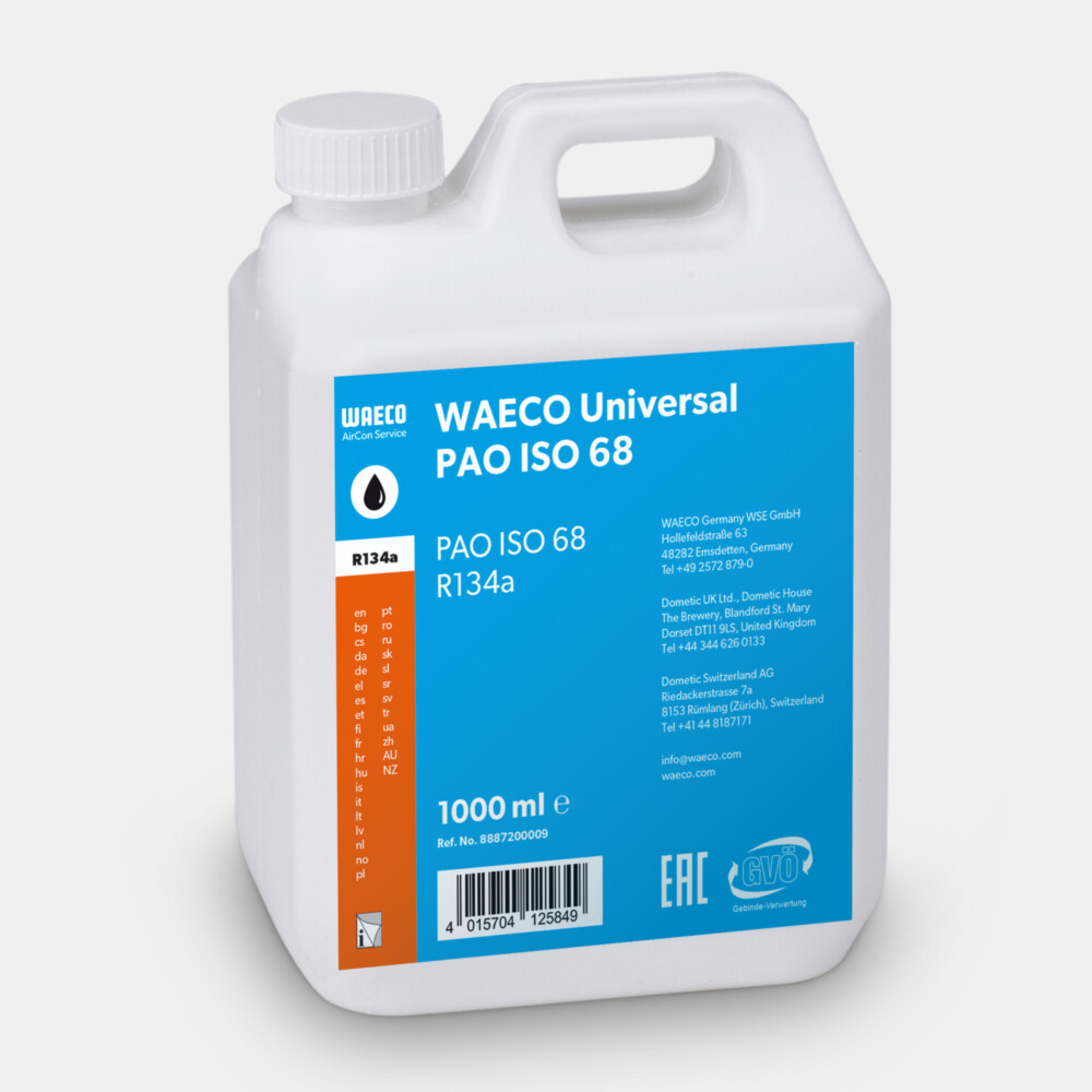 WAECO PAO ISO 68 - Huile PAO ISO 68 pour R134a, 1 000 ml