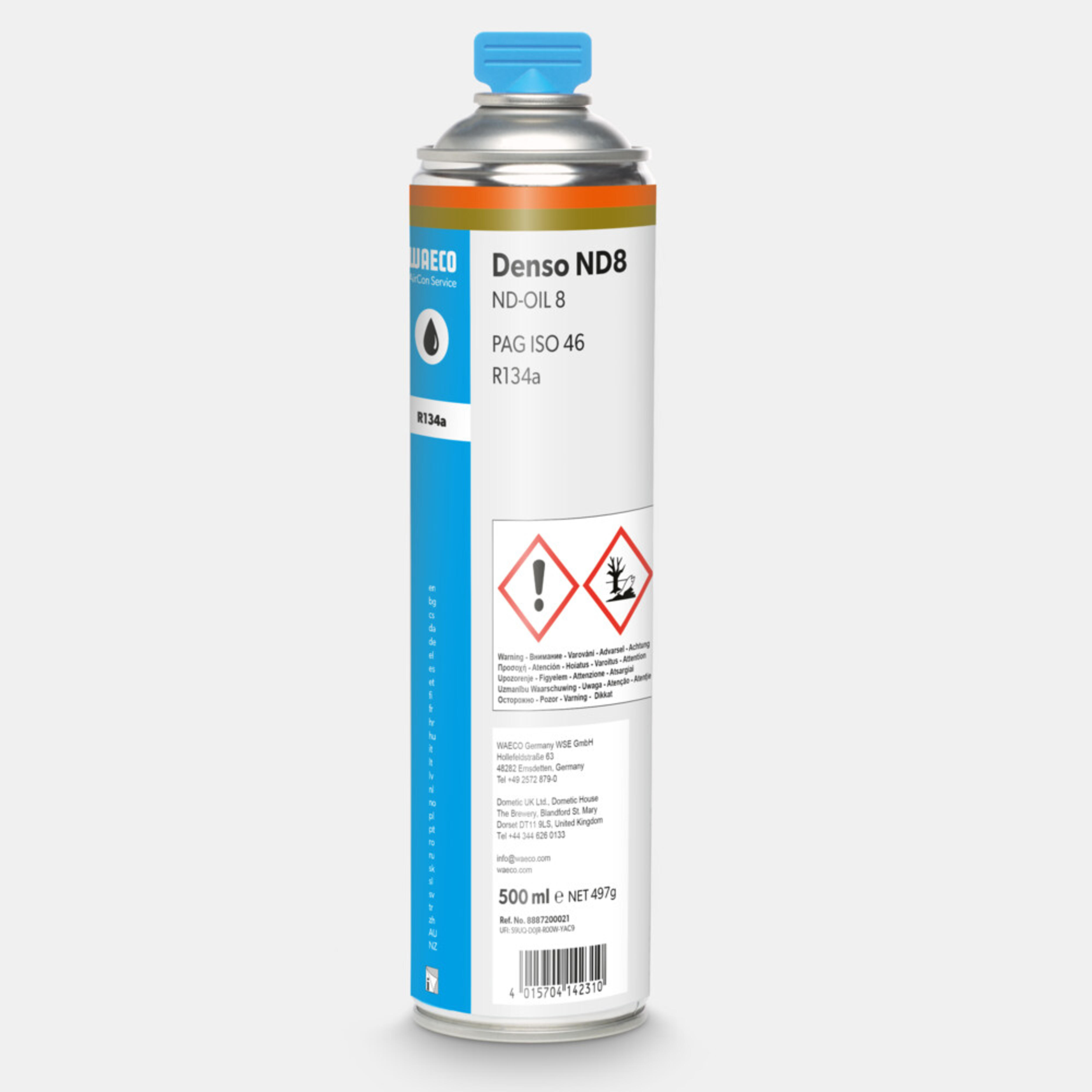 WAECO Denso ND 8 - Huile PAG Denso ND8 ISO 46 pour R134a, système d’huile Profi, 500 ml