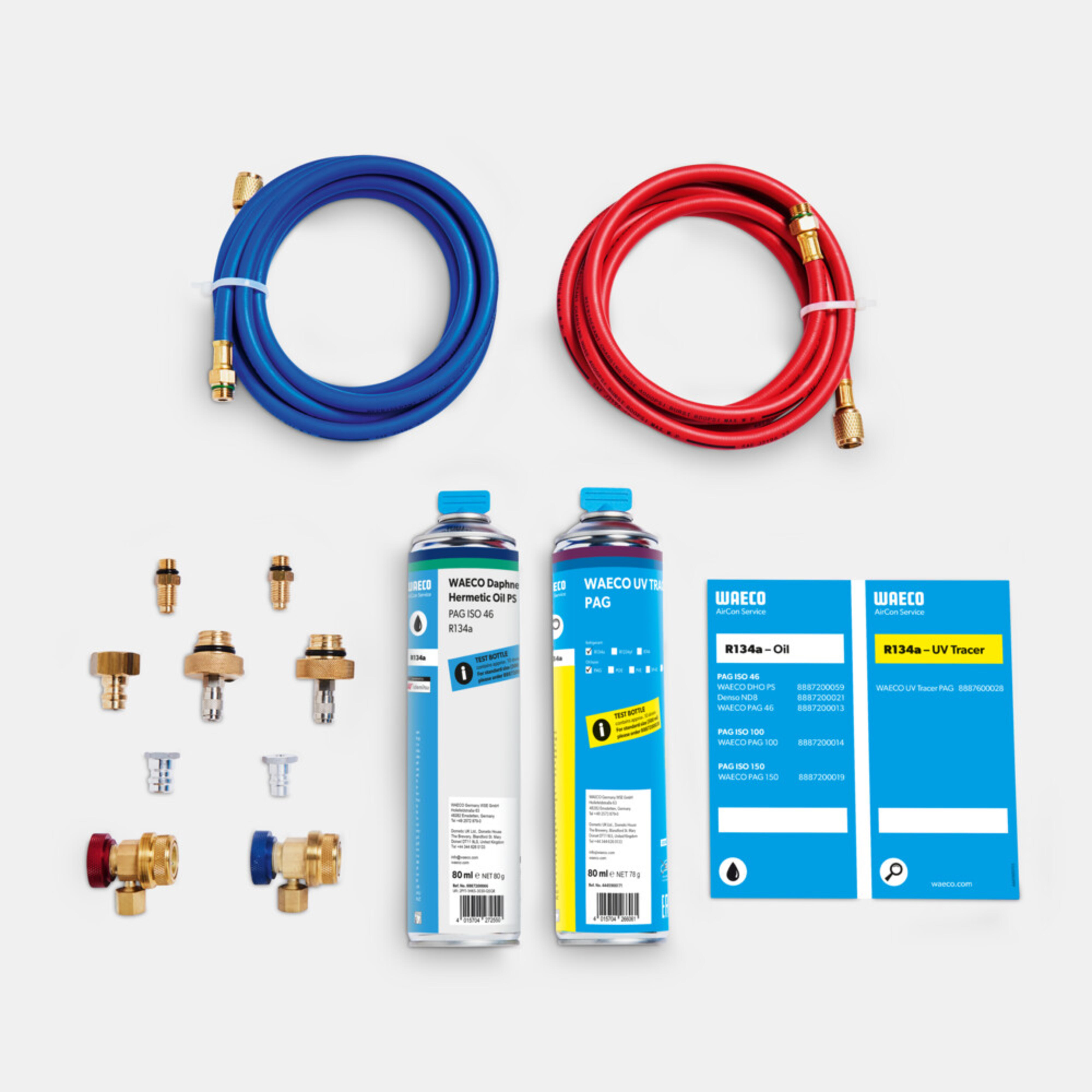 WAECO ASC CK8 - Slangesett for A/C servicestasjoner for R134a eller R513A, 8 m